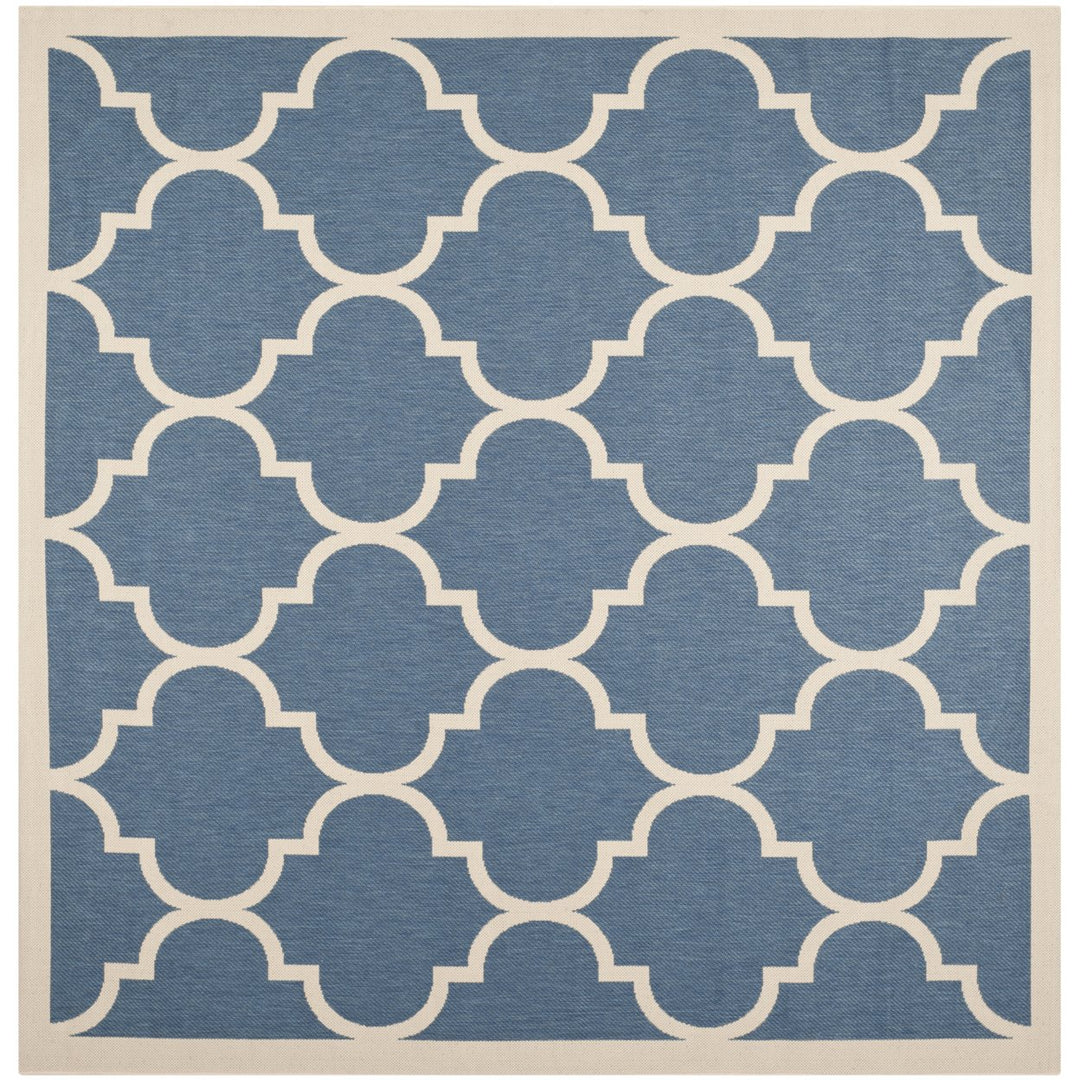 SAFAVIEH Indoor Outdoor CY6914-243 Courtyard Blue / Beige Rug Image 1