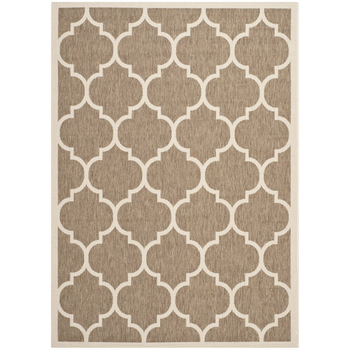 SAFAVIEH Indoor Outdoor CY6914-242 Courtyard Brown / Bone Rug Image 1