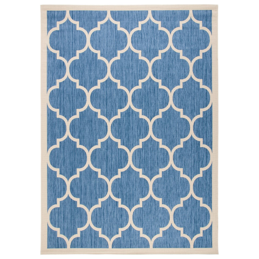 SAFAVIEH Indoor Outdoor CY6914-243 Courtyard Blue / Beige Rug Image 1