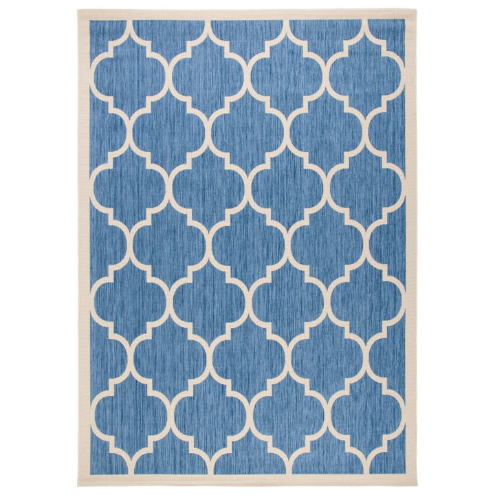 SAFAVIEH Indoor Outdoor CY6914-243 Courtyard Blue / Beige Rug Image 1