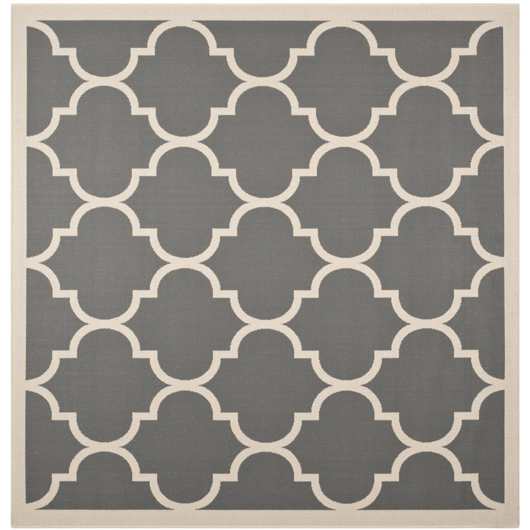 SAFAVIEH Outdoor CY6914-246 Courtyard Anthracite / Beige Rug Image 7