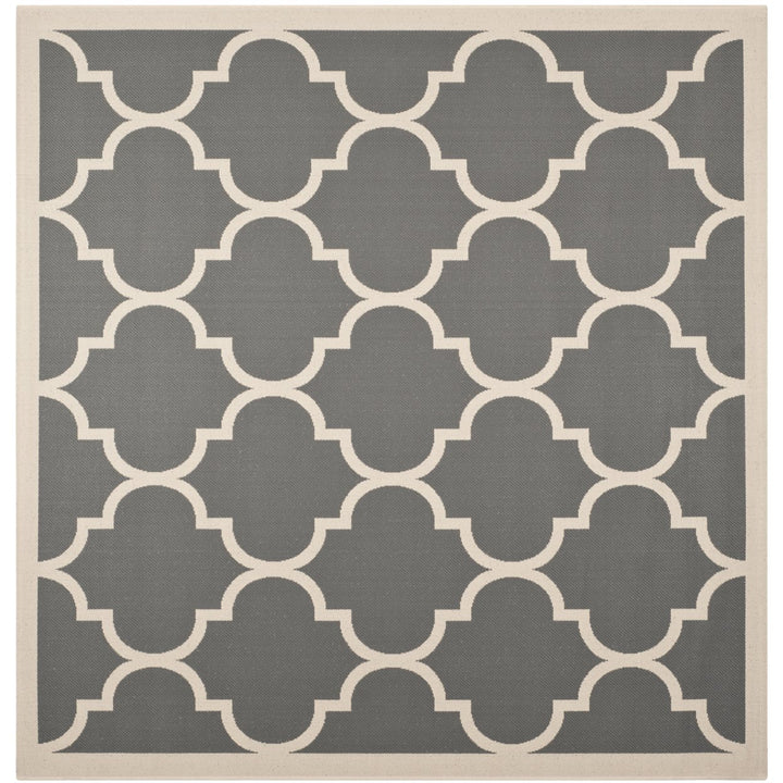 SAFAVIEH Outdoor CY6914-246 Courtyard Anthracite / Beige Rug Image 7