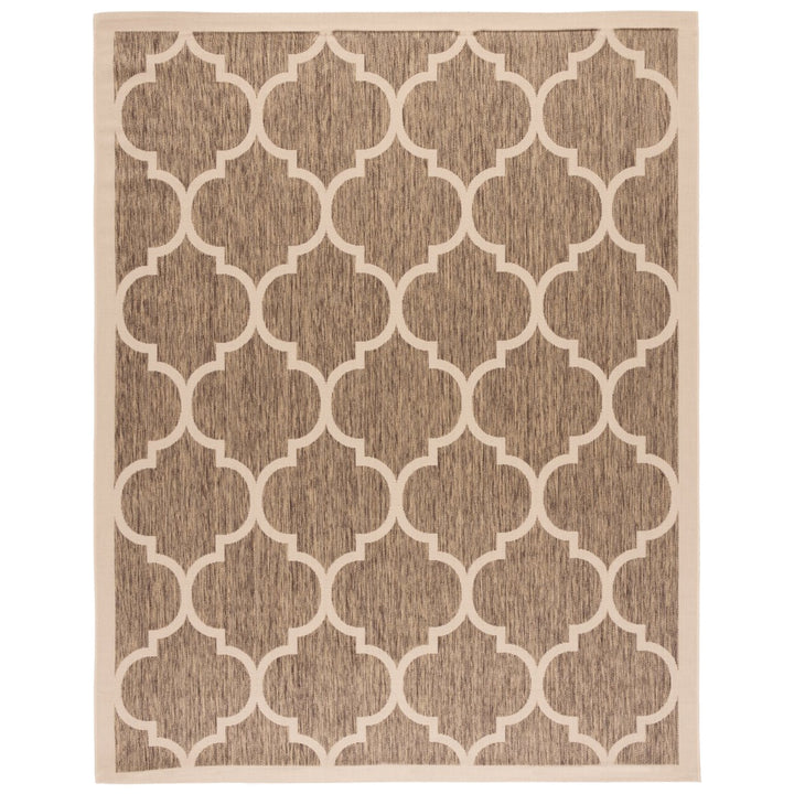 SAFAVIEH Indoor Outdoor CY6914-242 Courtyard Brown / Bone Rug Image 1