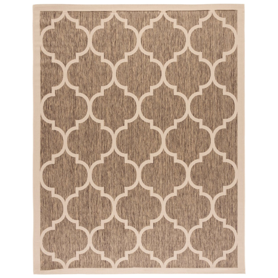 SAFAVIEH Indoor Outdoor CY6914-242 Courtyard Brown / Bone Rug Image 1