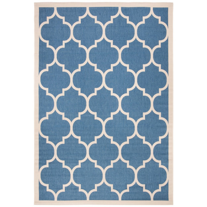 SAFAVIEH Indoor Outdoor CY6914-243 Courtyard Blue / Beige Rug Image 1