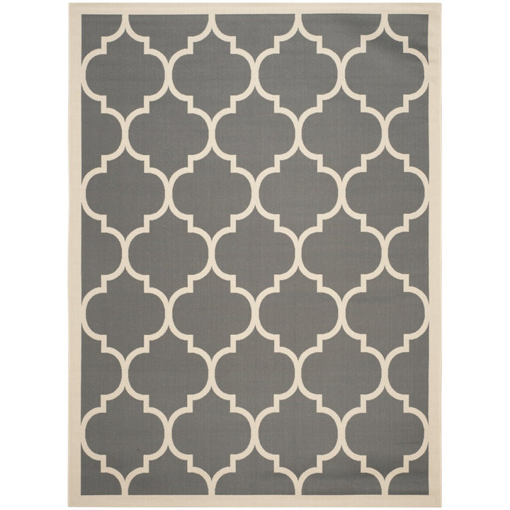 SAFAVIEH Outdoor CY6914-246 Courtyard Anthracite / Beige Rug Image 1