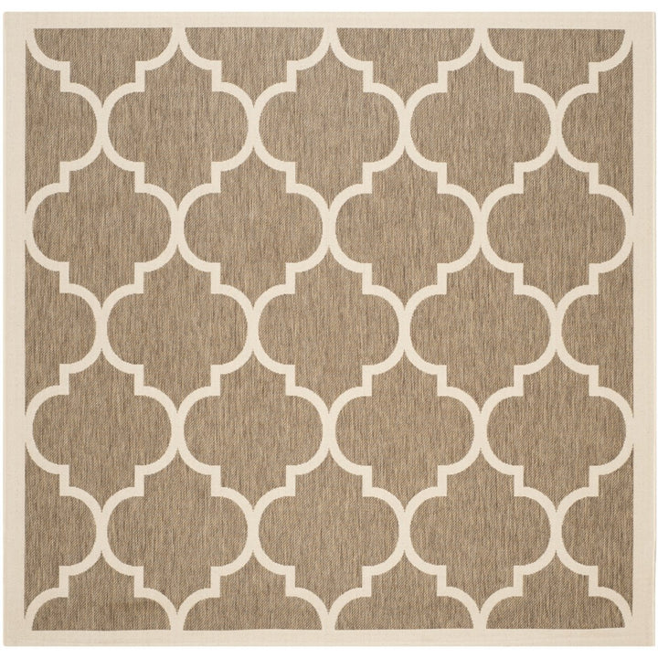 SAFAVIEH Indoor Outdoor CY6914-242 Courtyard Brown / Bone Rug Image 1