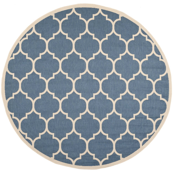 SAFAVIEH Indoor Outdoor CY6914-243 Courtyard Blue / Beige Rug Image 1