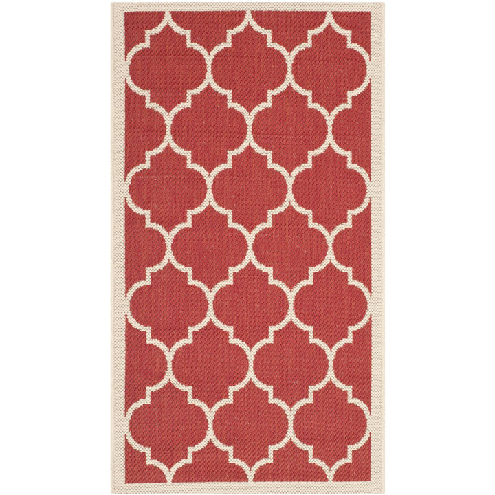 SAFAVIEH Outdoor CY6914-248 Courtyard Collection Red / Bone Rug Image 2