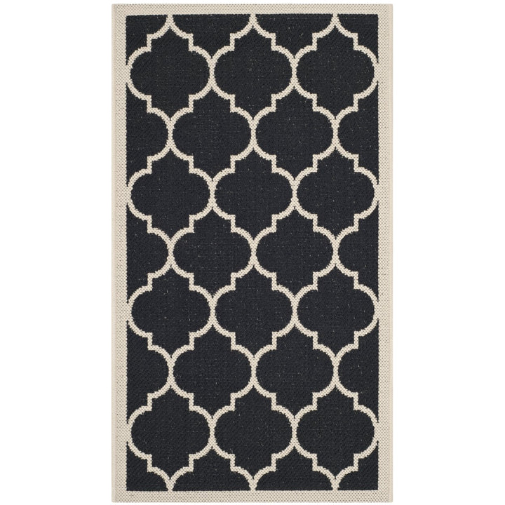 SAFAVIEH Indoor Outdoor CY6914-266 Courtyard Black / Beige Rug Image 1