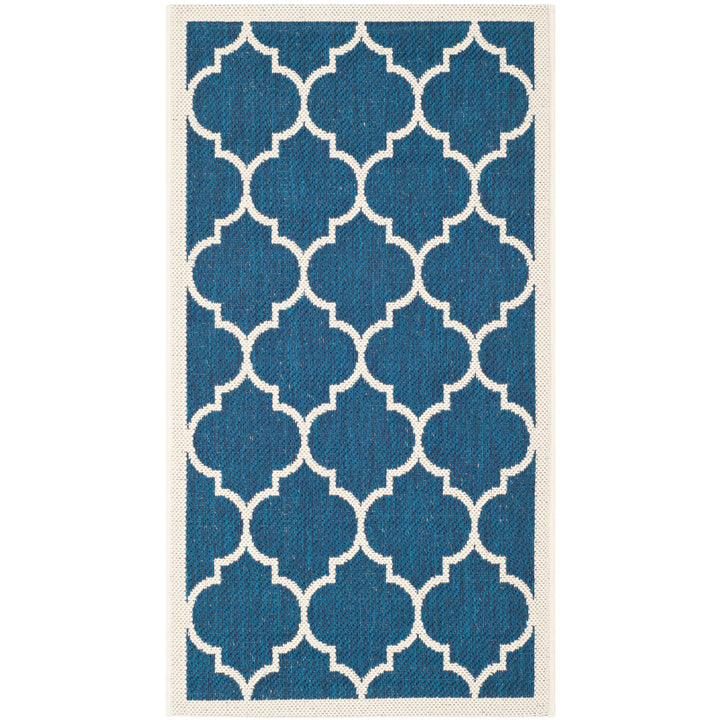 SAFAVIEH Indoor Outdoor CY6914-268 Courtyard Navy / Beige Rug Image 2