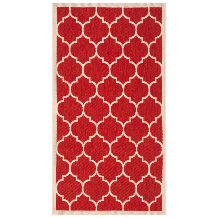 SAFAVIEH Outdoor CY6914-248 Courtyard Collection Red / Bone Rug Image 4