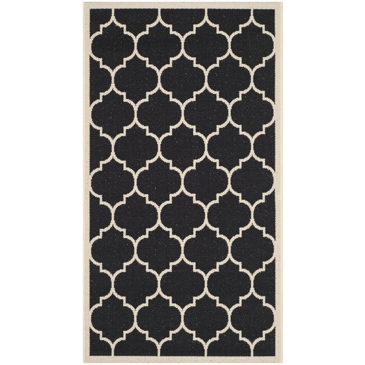 SAFAVIEH Indoor Outdoor CY6914-266 Courtyard Black / Beige Rug Image 1