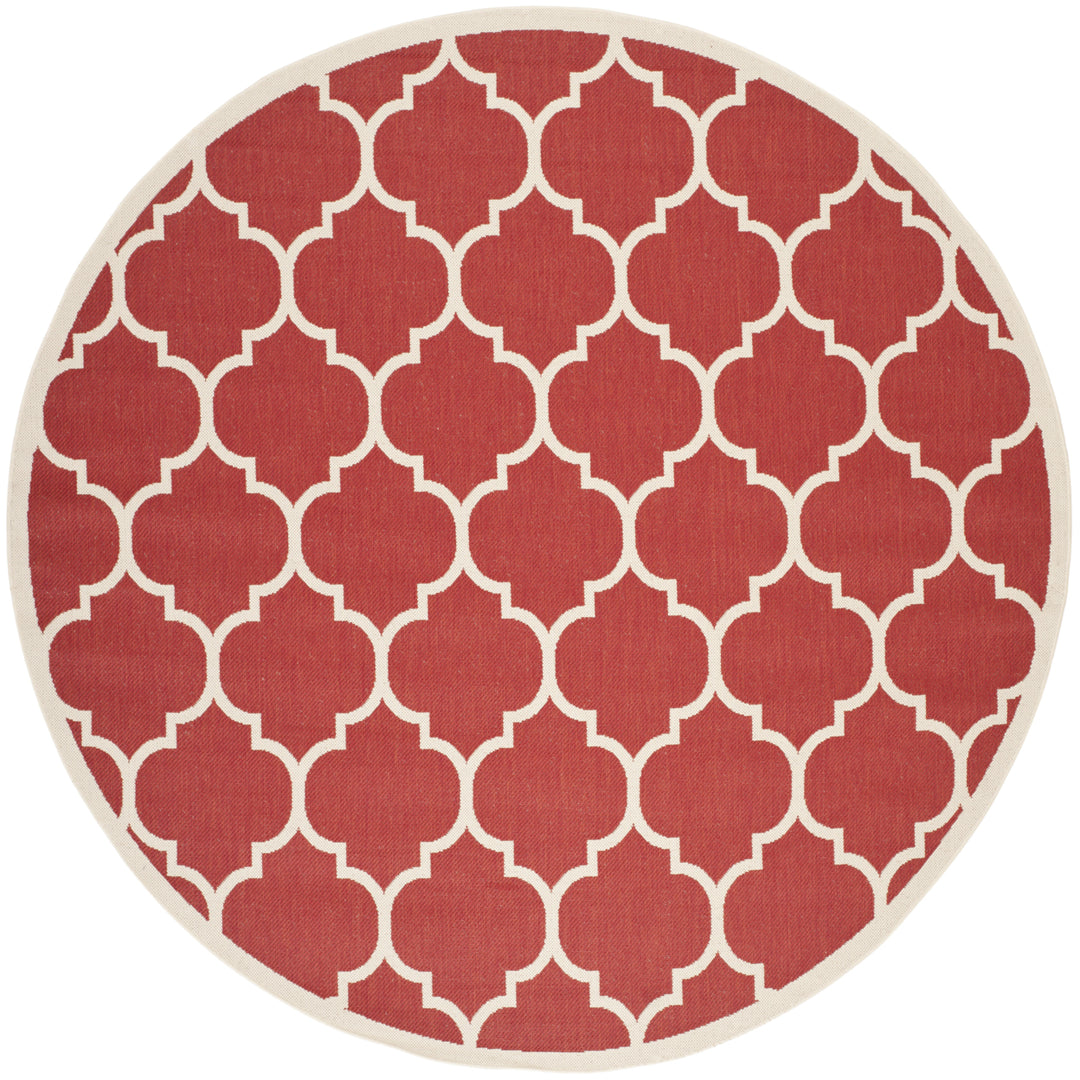 SAFAVIEH Outdoor CY6914-248 Courtyard Collection Red / Bone Rug Image 6