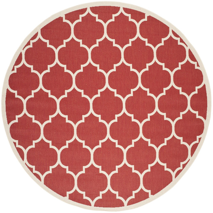 SAFAVIEH Outdoor CY6914-248 Courtyard Collection Red / Bone Rug Image 1