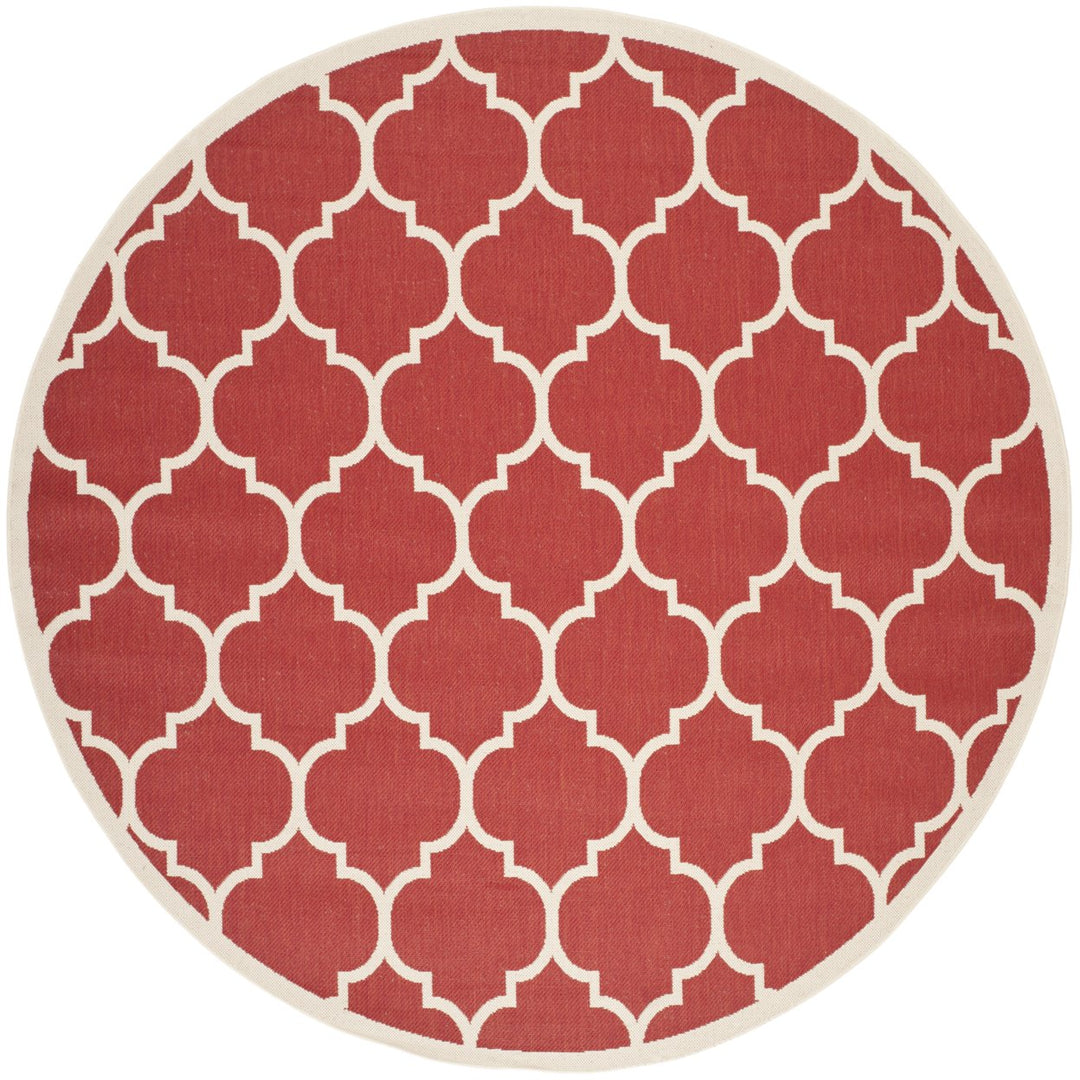 SAFAVIEH Outdoor CY6914-248 Courtyard Collection Red / Bone Rug Image 1