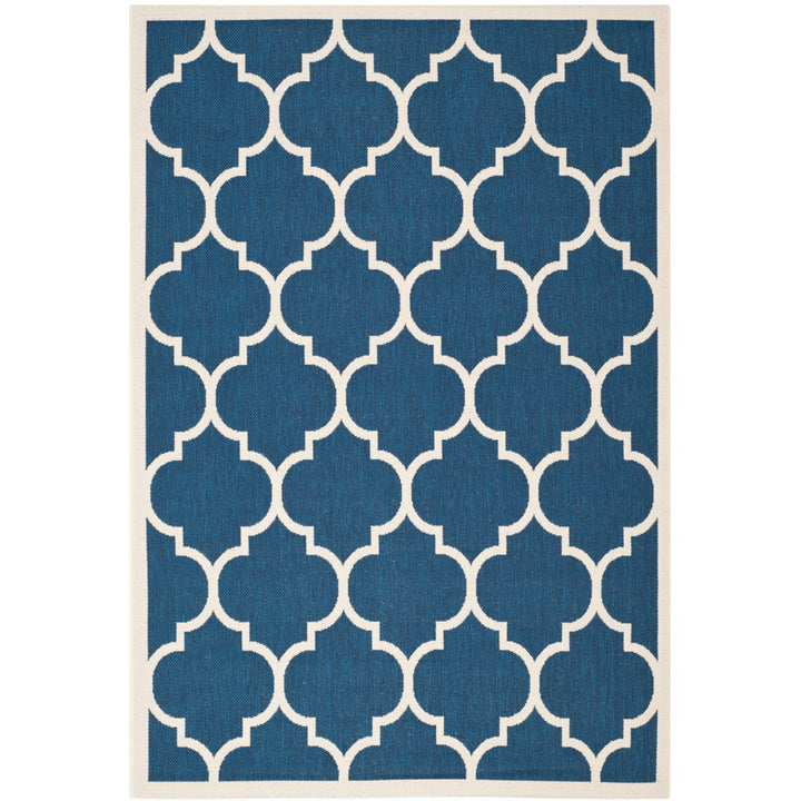 SAFAVIEH Indoor Outdoor CY6914-268 Courtyard Navy / Beige Rug Image 1