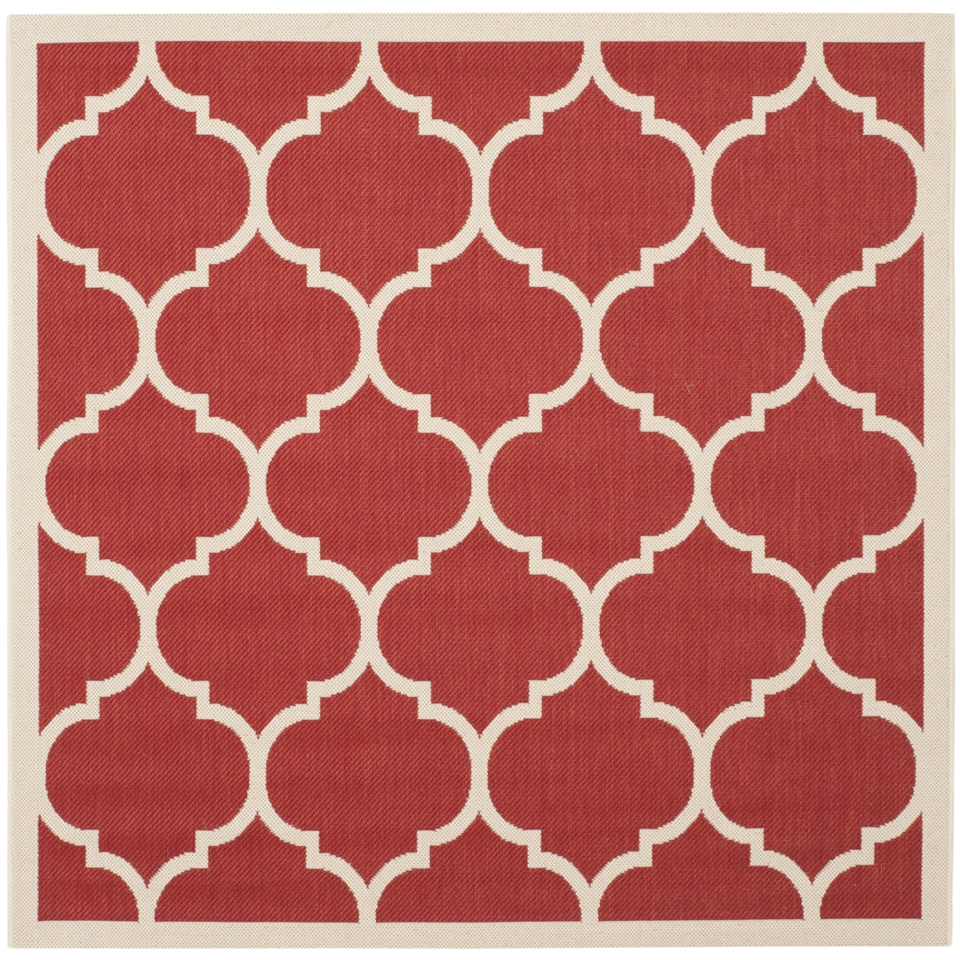 SAFAVIEH Outdoor CY6914-248 Courtyard Collection Red / Bone Rug Image 7