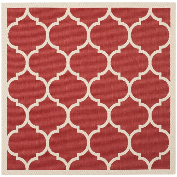 SAFAVIEH Outdoor CY6914-248 Courtyard Collection Red / Bone Rug Image 1