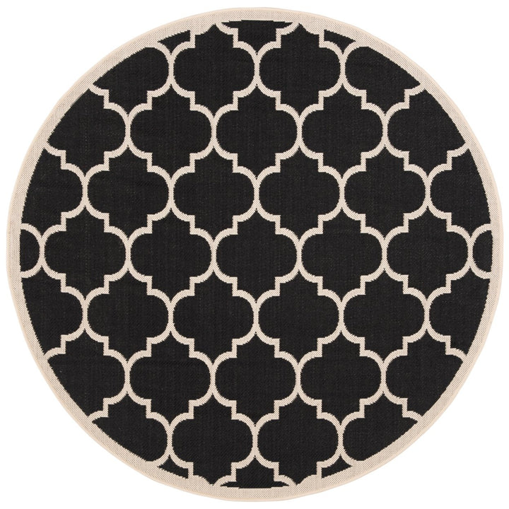 SAFAVIEH Indoor Outdoor CY6914-266 Courtyard Black / Beige Rug Image 1