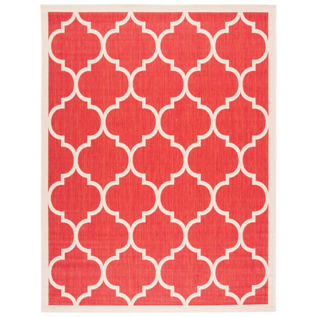 SAFAVIEH Outdoor CY6914-248 Courtyard Collection Red / Bone Rug Image 1