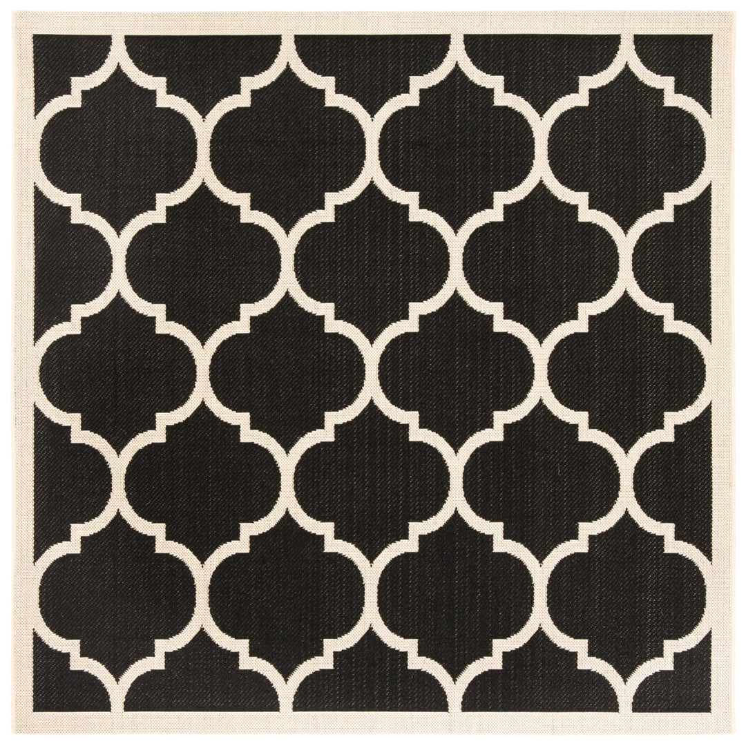 SAFAVIEH Indoor Outdoor CY6914-266 Courtyard Black / Beige Rug Image 1