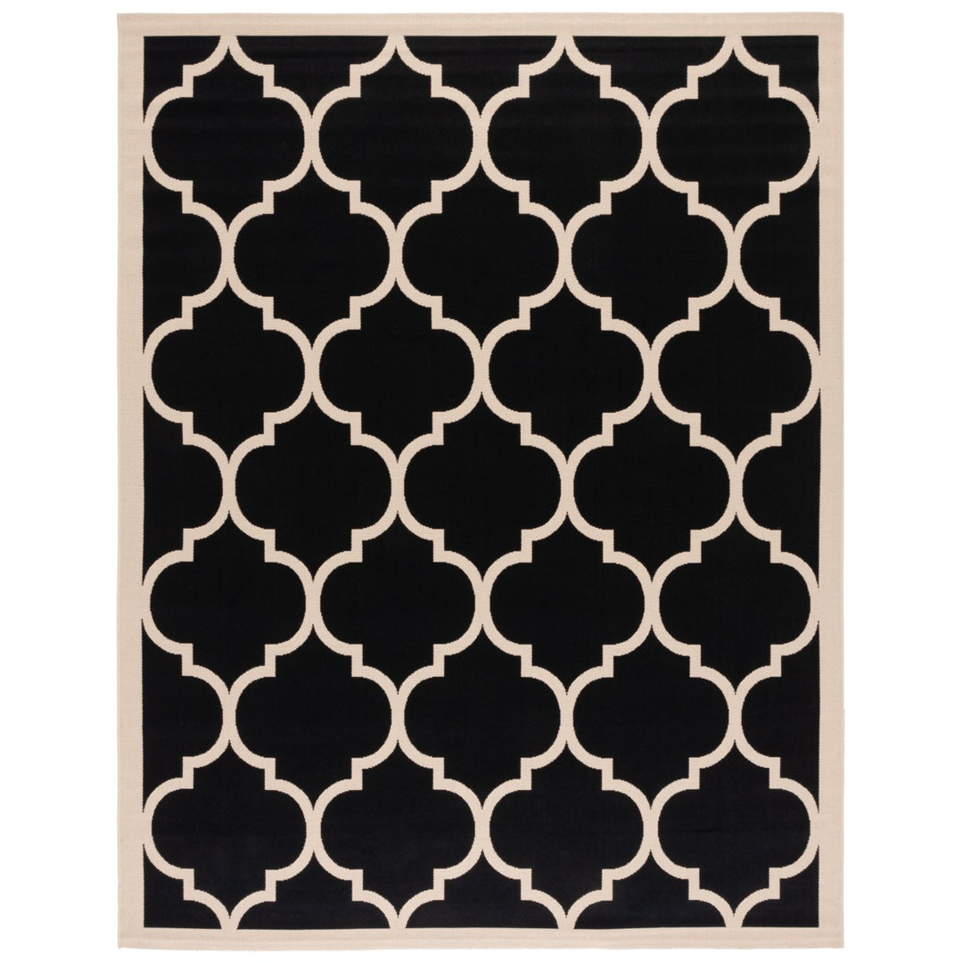 SAFAVIEH Indoor Outdoor CY6914-266 Courtyard Black / Beige Rug Image 1