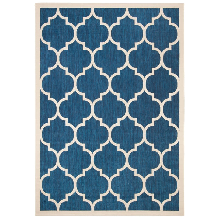 SAFAVIEH Indoor Outdoor CY6914-268 Courtyard Navy / Beige Rug Image 1