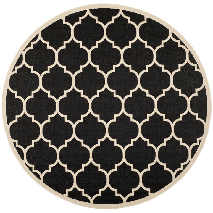 SAFAVIEH Indoor Outdoor CY6914-266 Courtyard Black / Beige Rug Image 1