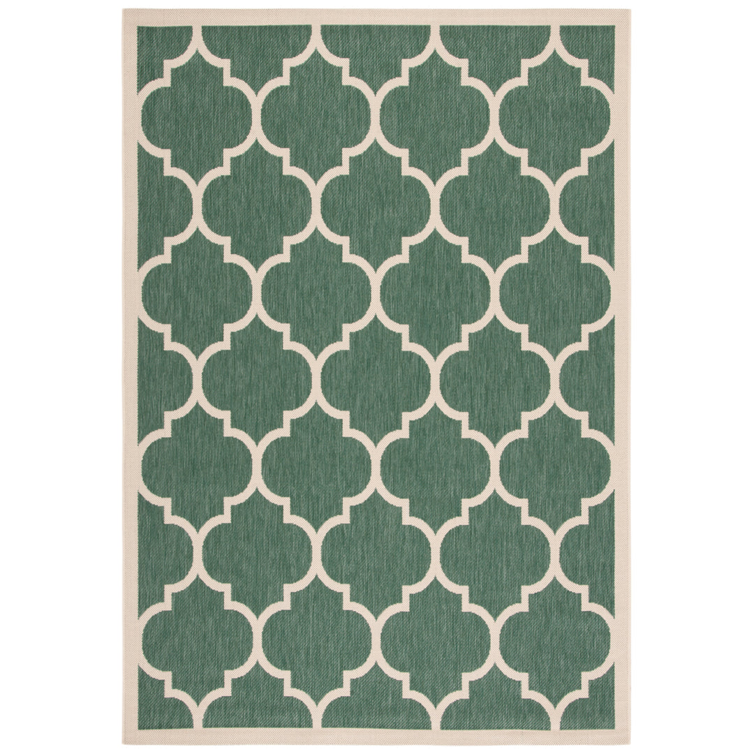 SAFAVIEH Outdoor CY6914-322 Courtyard Dark Green / Beige Rug Image 4