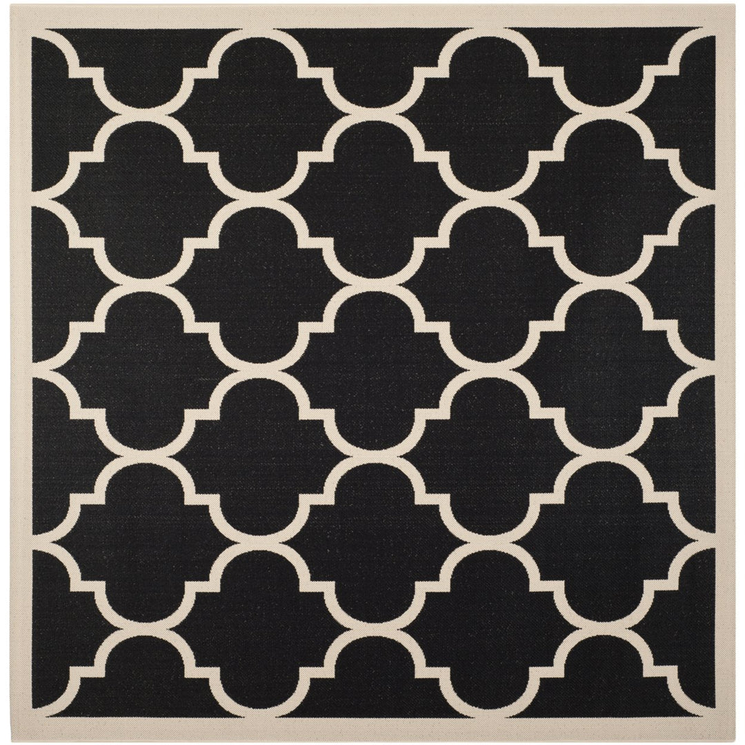 SAFAVIEH Indoor Outdoor CY6914-266 Courtyard Black / Beige Rug Image 1