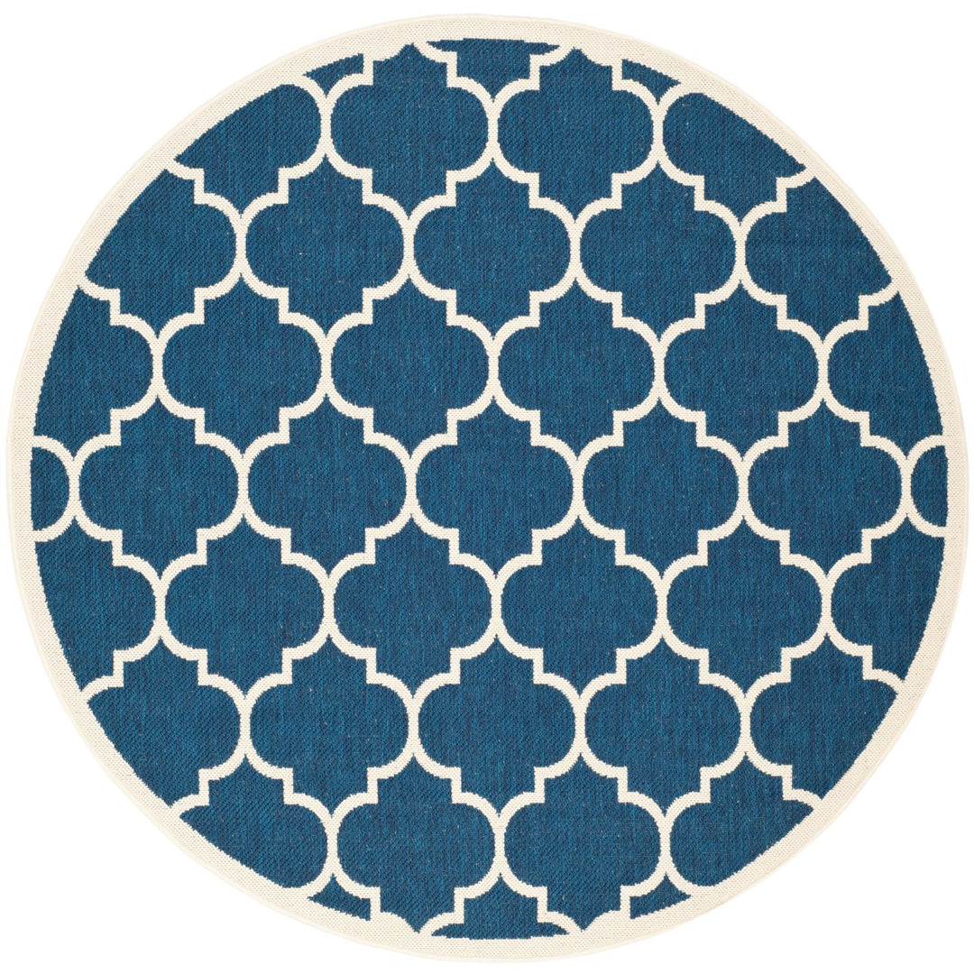 SAFAVIEH Indoor Outdoor CY6914-268 Courtyard Navy / Beige Rug Image 1