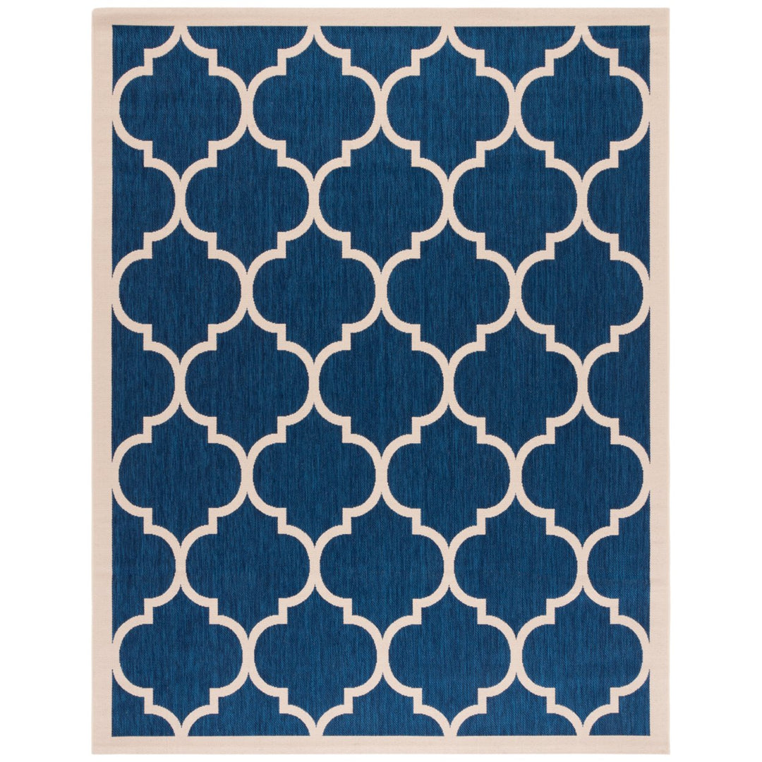 SAFAVIEH Indoor Outdoor CY6914-268 Courtyard Navy / Beige Rug Image 1