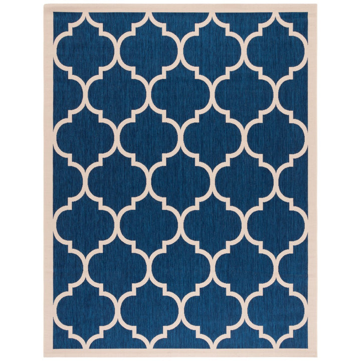 SAFAVIEH Indoor Outdoor CY6914-268 Courtyard Navy / Beige Rug Image 1