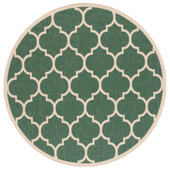 SAFAVIEH Outdoor CY6914-322 Courtyard Dark Green / Beige Rug Image 5