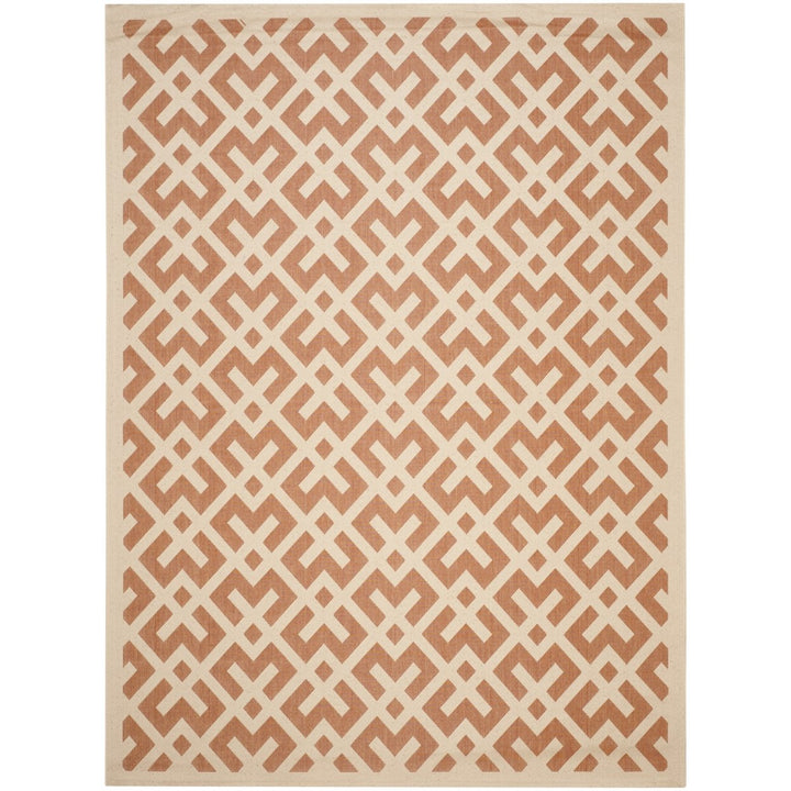 SAFAVIEH Outdoor CY6915-231 Courtyard Terracotta / Bone Rug Image 1