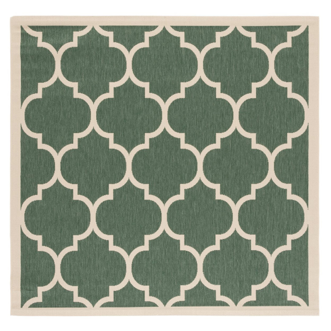 SAFAVIEH Outdoor CY6914-322 Courtyard Dark Green / Beige Rug Image 7