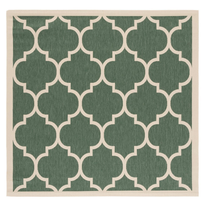 SAFAVIEH Outdoor CY6914-322 Courtyard Dark Green / Beige Rug Image 7