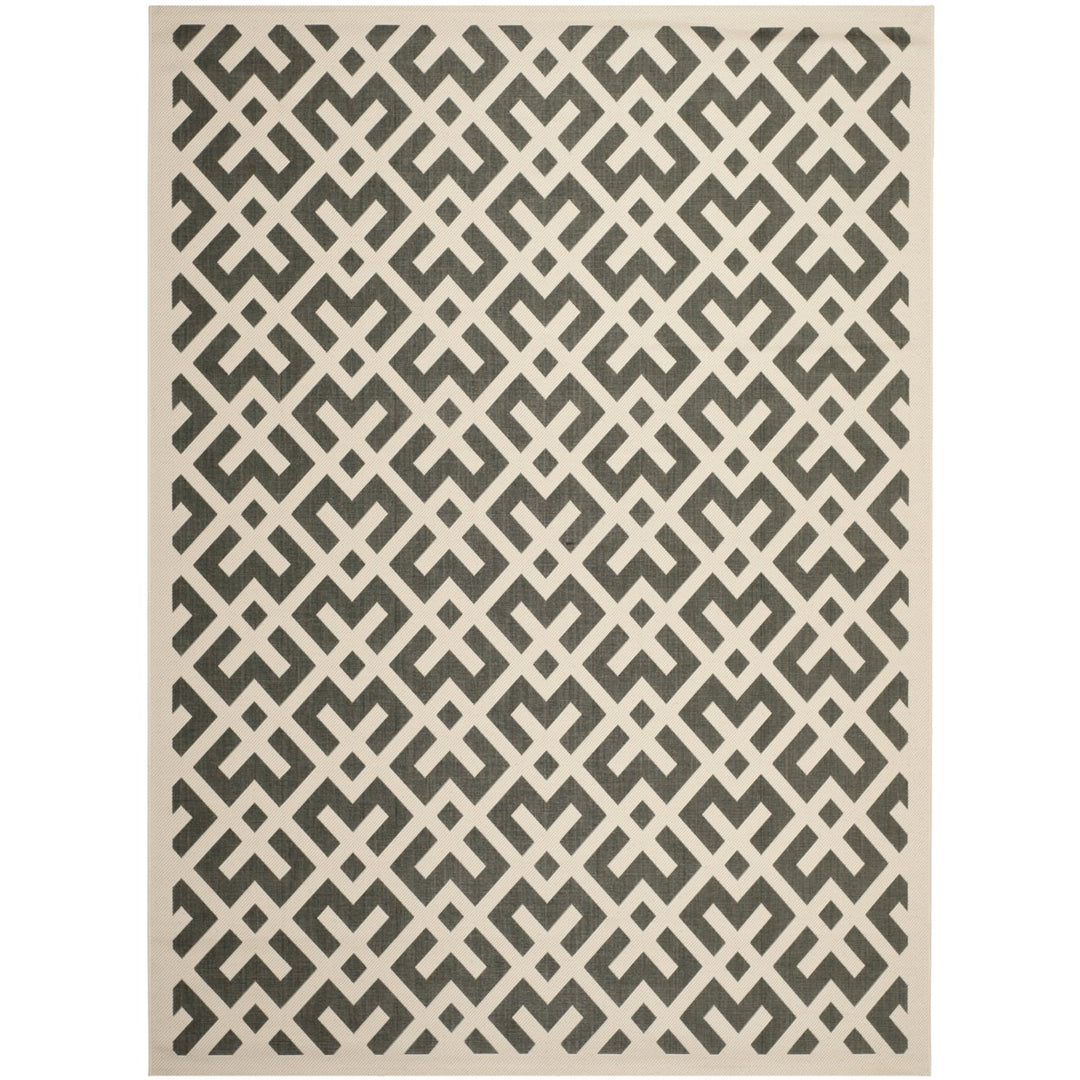 SAFAVIEH Indoor Outdoor CY6915-216 Courtyard Black / Beige Rug Image 1