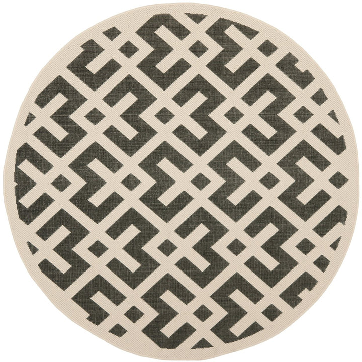 SAFAVIEH Indoor Outdoor CY6915-216 Courtyard Black / Beige Rug Image 1