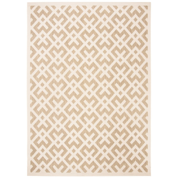 SAFAVIEH Indoor Outdoor CY6915-232 Courtyard Brown / Bone Rug Image 1