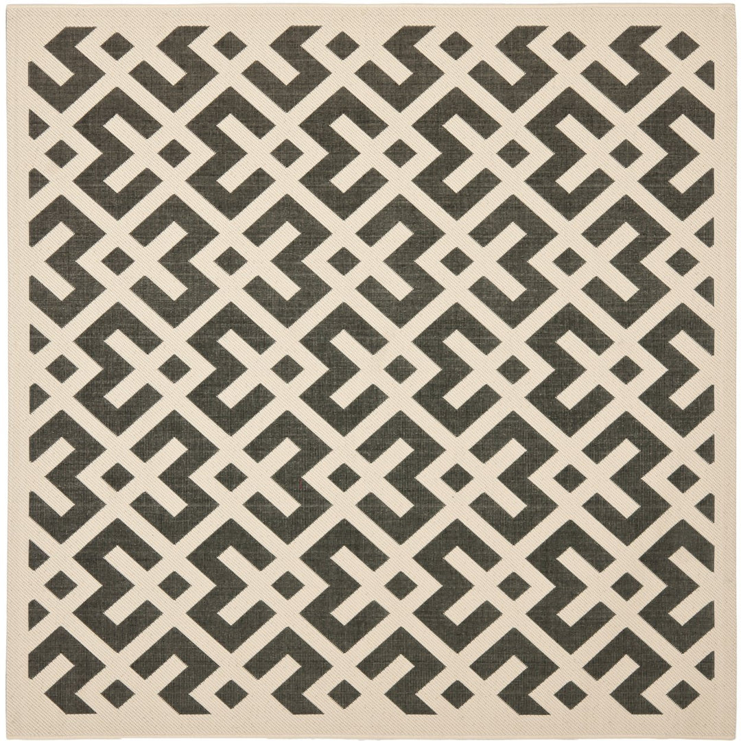 SAFAVIEH Indoor Outdoor CY6915-216 Courtyard Black / Beige Rug Image 1