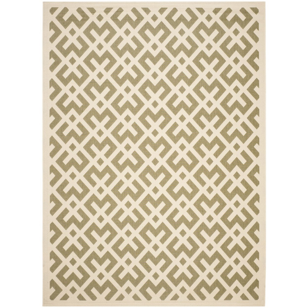 SAFAVIEH Indoor Outdoor CY6915-234 Courtyard Green / Bone Rug Image 1