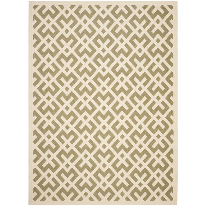 SAFAVIEH Indoor Outdoor CY6915-234 Courtyard Green / Bone Rug Image 1