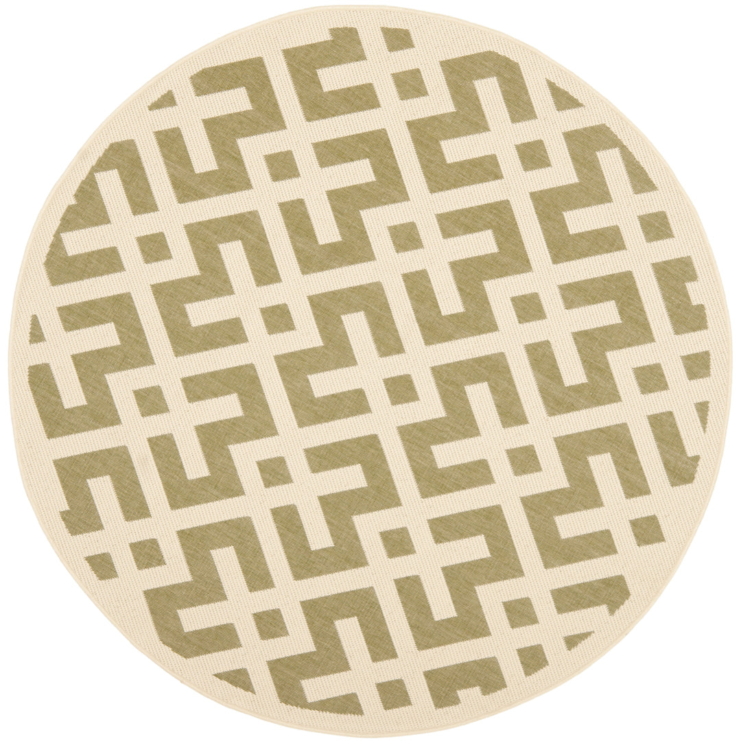 SAFAVIEH Indoor Outdoor CY6915-234 Courtyard Green / Bone Rug Image 5