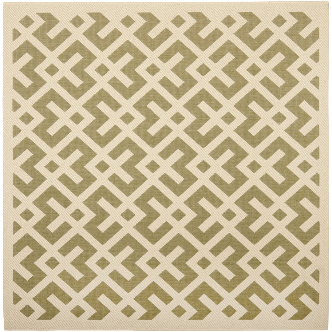 SAFAVIEH Indoor Outdoor CY6915-234 Courtyard Green / Bone Rug Image 7