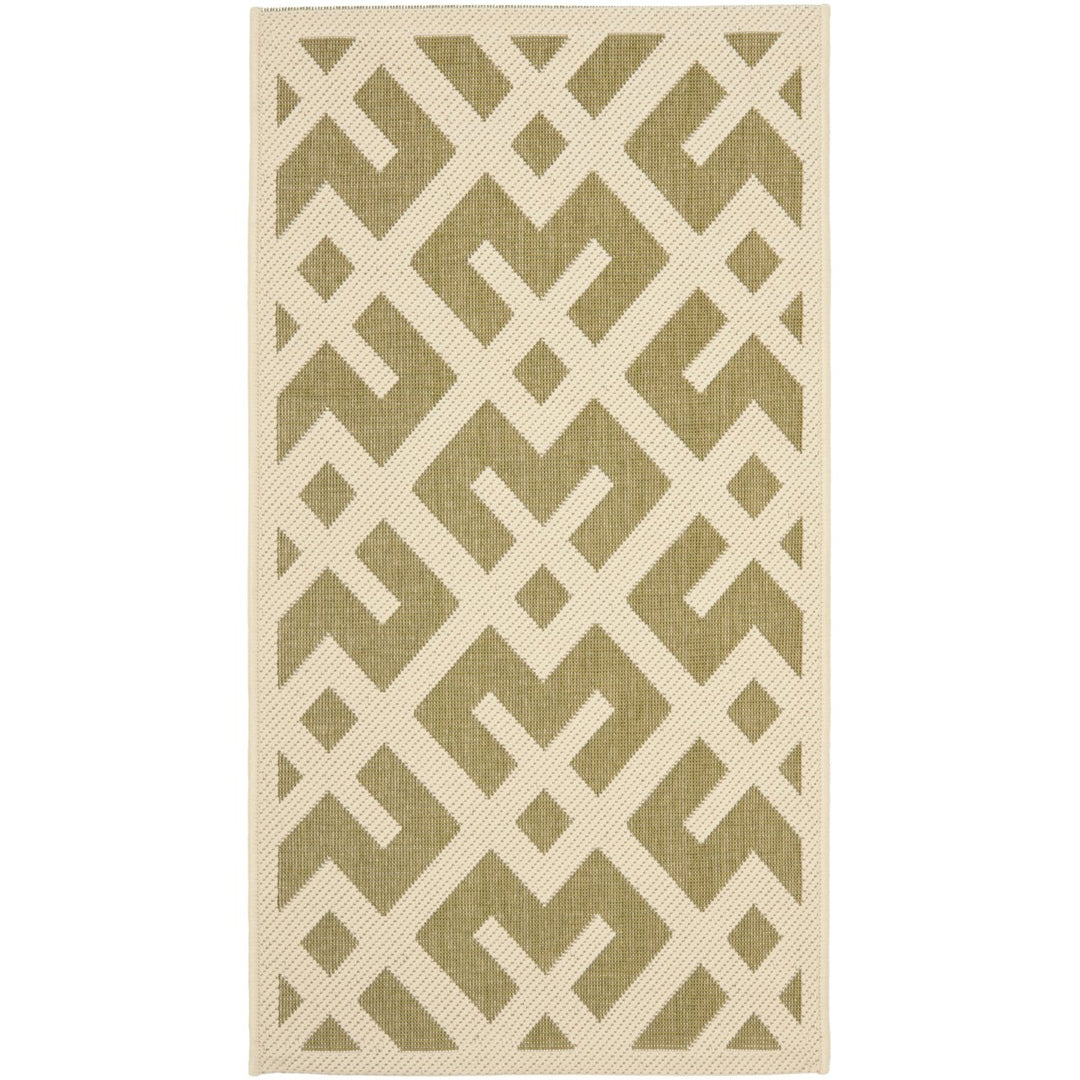 SAFAVIEH Indoor Outdoor CY6915-234 Courtyard Green / Bone Rug Image 1