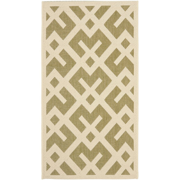 SAFAVIEH Indoor Outdoor CY6915-234 Courtyard Green / Bone Rug Image 1