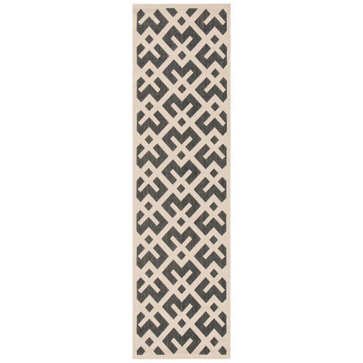 SAFAVIEH Indoor Outdoor CY6915-216 Courtyard Black / Beige Rug Image 1