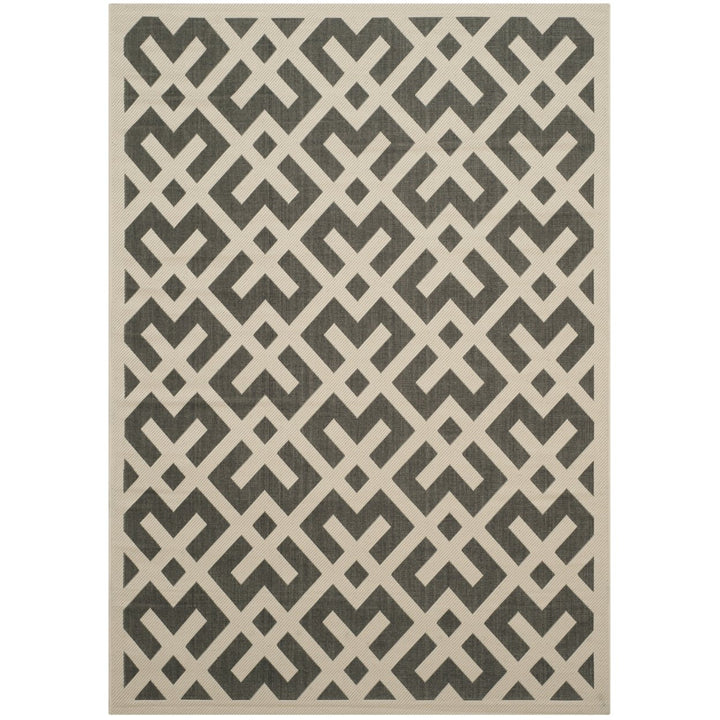 SAFAVIEH Indoor Outdoor CY6915-216 Courtyard Black / Beige Rug Image 12